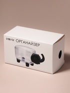 Органайзер для ватных палочек и дисков «Слоник», с крышкой, 15.4×7.5×8.5 см, прозрачный, чёрный - Фото 7