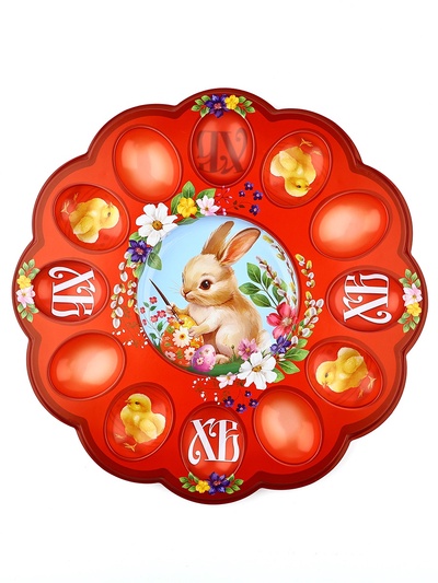 Подставка для яиц и кулича «Кролик» на пасху, 30×30 см