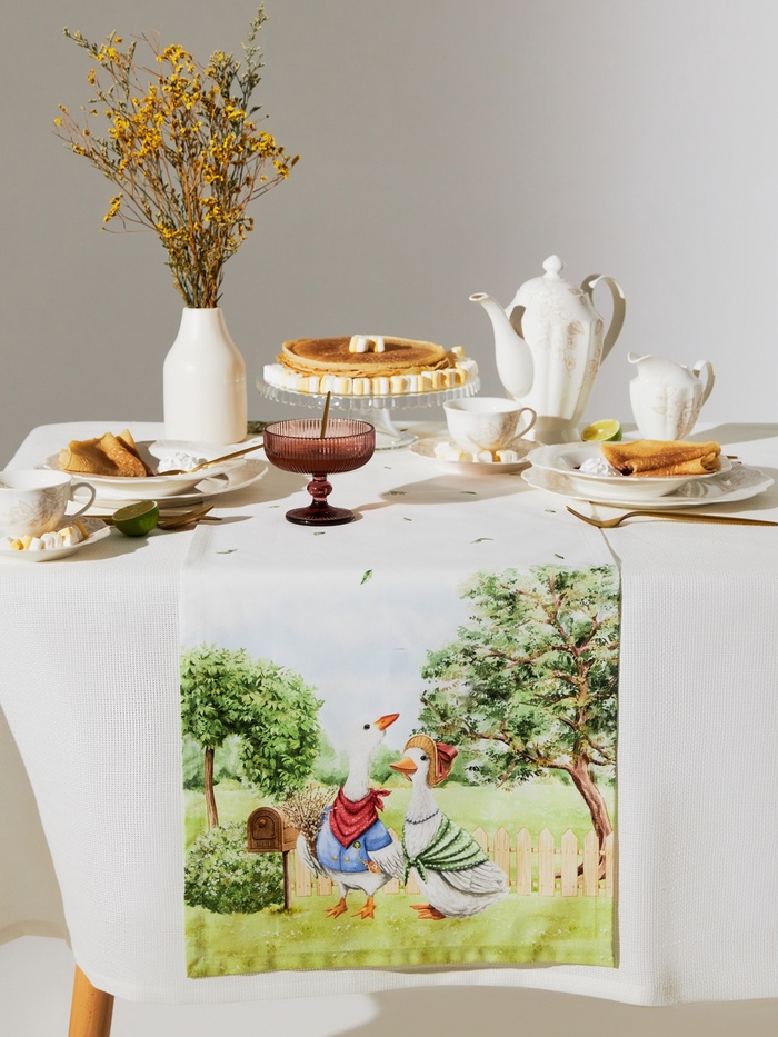 Дорожка на стол Этель Family picnic 40×146 см, 100% хл, саржа 190 г/м² - Фото 1