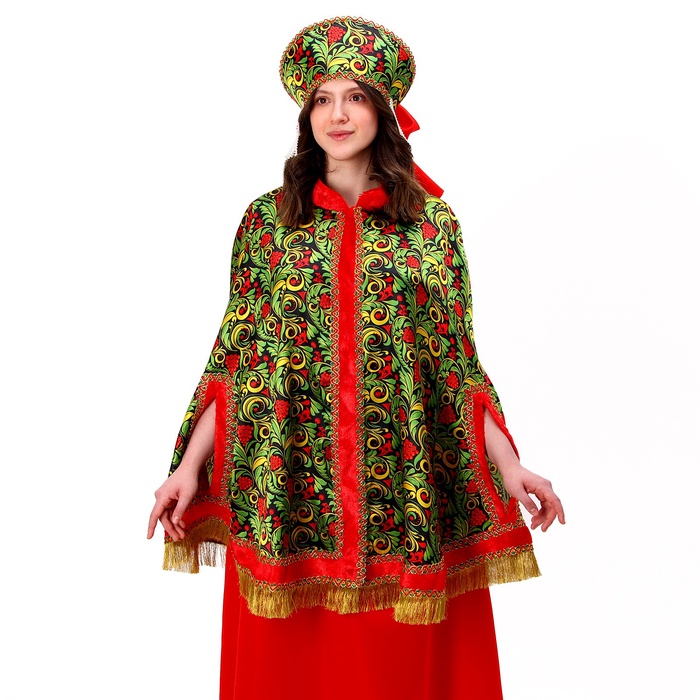 Карнавальный костюм «Народные гуляния. Рябиновые гроздья», накидка, кокошник, р-р 42-50 - Фото 1