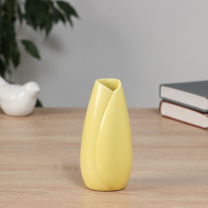 Ваза «Белен», 12.5×5 см, керамика, жёлтая - Фото 1