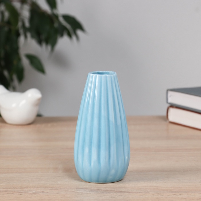 Ваза «Пернилле», 12.5×6 см, керамика, голубая - Фото 1