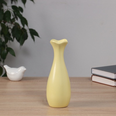 Ваза «Тириль», 20.5×6.5 см, керамика, жёлтая