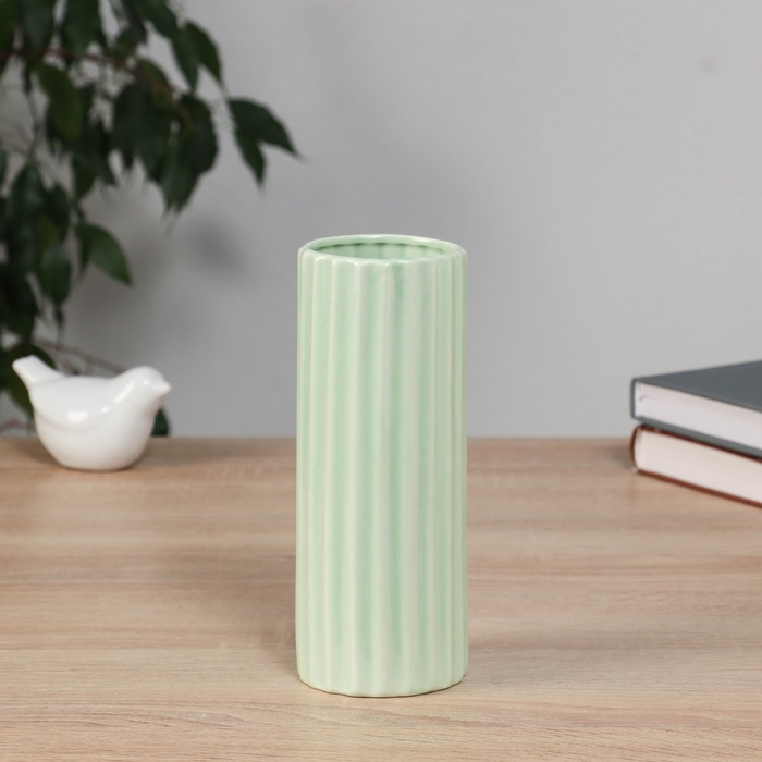 Ваза для цветов «Солвейг», галант, 18×7, керамика, зелёная - Фото 1