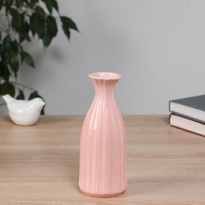 Ваза «Фрэнсис», талия, 18×7 см, керамика, розовая