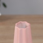 Ваза «Хайди», грани, 20.5×6.5 см, керамика, белая, розовая - фото 31461456