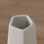 Ваза для цветов «Хайди», грани галант, 21×7 см, керамика, белая, голубая - Фото 2