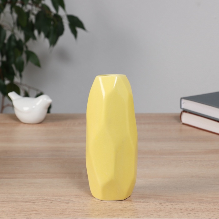 Ваза «Авиталь галант», 17×6.5 см, керамика, жёлтая - Фото 1