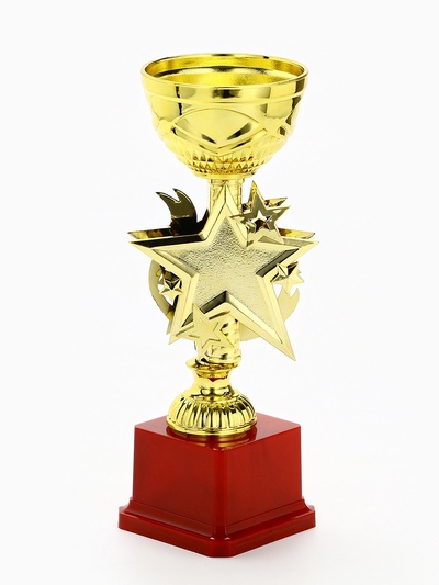 Кубок 190, наградная фигура, золото, подставка пластик, 22,5 х 9 х 7.5 см