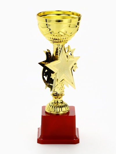 Кубок 190, наградная фигура, золото, подставка пластик, 22,5 х 9 х 7.5 см