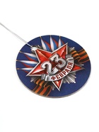 Ароматизатор в машину бумажный круглый «23 февраля», цитрус, 7.5×16.5 см - Фото 4