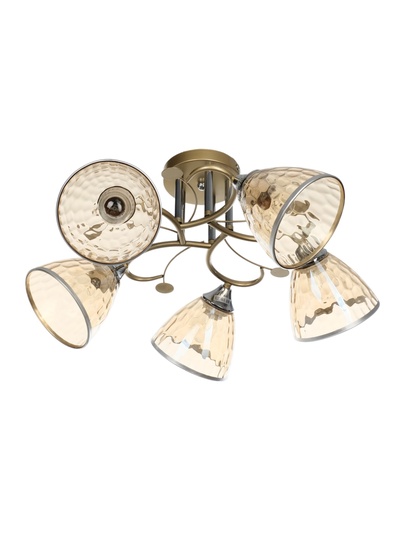 Светильник потолочный Соллар 60×60×26, 5×60 Вт Е27, Золото, хром