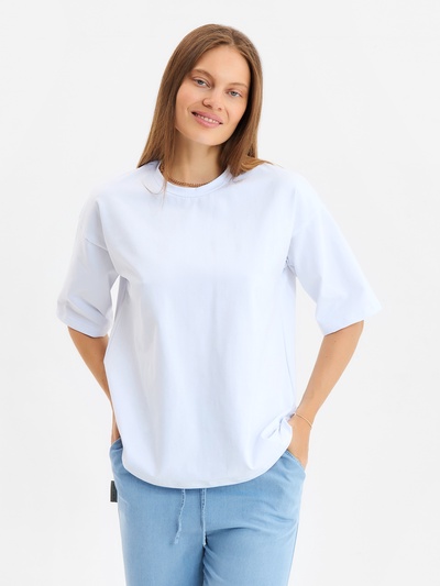 Футболка женская MINAKU: Casual Collection, белая, размер 50