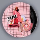 Набор бумажной посуды «Ты лучшая»: 6 тарелок, 6 стаканов, гирлянда - фото 31493155