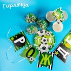 Набор бумажной посуды «С днём рождения. Мячики»: 6 тарелок, 6 стаканов, 6 колпаков, гирлянда - фото 31493165