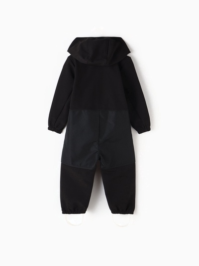 Комбинезон демисезонный для мальчиков MINAKU из Softshell на флисе, непромокаемый, чёрный, рост 92 см