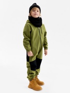 Комбинезон демисезонный для мальчиков MINAKU из Softshell на флисе, непромокаемый, оливковый, рост 116 см - Фото 3