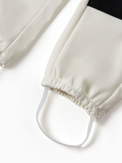 Комбинезон для девочки на флисе MINAKU: Softshell, непромокаемый, светло-серый, рост 128 см