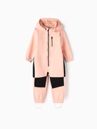 Комбинезон демисезонный для девочек MINAKU из Softshell на флисе, непромокаемый, персиковый, рост 92 см - Фото 6