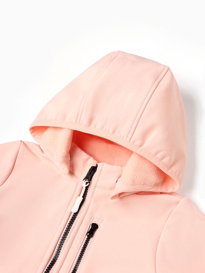 Комбинезон для девочки на флисе MINAKU: Softshell, непромокаемый, персиковый, рост 92 см