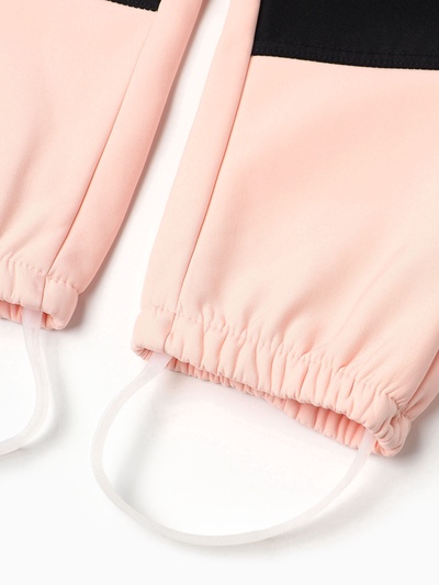 Комбинезон для девочки на флисе MINAKU: Softshell, непромокаемый, персиковый, рост 92 см