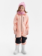 Комбинезон демисезонный для девочек MINAKU из Softshell на флисе, непромокаемый, персиковый, рост 98 см - Фото 3
