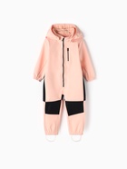 Комбинезон демисезонный для девочек MINAKU из Softshell на флисе, непромокаемый, персиковый, рост 116 см - Фото 1