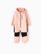 Комбинезон демисезонный для девочек MINAKU из Softshell на флисе, непромокаемый, персиковый, рост 116 см - Фото 6