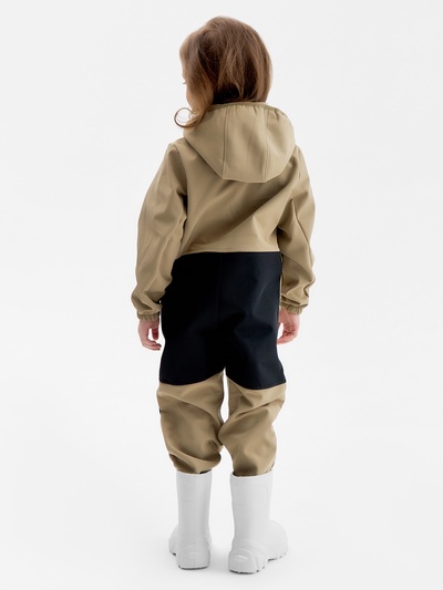 Комбинезон для девочки MINAKU: Softshell на флисе, непромокаемый, цвет хаки, рост 92 см