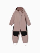 Комбинезон демисезонный для девочек MINAKU: Softshell на флисе, непромокаемый, пыльно-розовый, рост 122 см - Фото 6