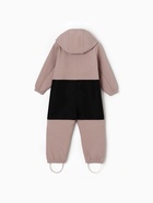 Комбинезон демисезонный для девочек MINAKU из Softshell на флисе, непромокаемый, бежевый, рост 128 см - Фото 10
