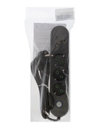 Удлинитель сетевой, 4 розетки (3 евро + 1 универсальная), 3 м, 1300 Вт, 3×0.75 мм2, с заземлением, с выключателем, чёрный - Фото 5