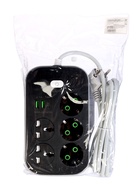 Удлинитель сетевой, 5 розеток (3 евро + 2 универсальные), 2 м, 1300 Вт, 3×0.75 мм2, 2 USB-A, USB-C, 2.1 А, c заземлением, с выключателем - Фото 7