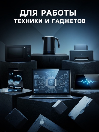 Удлинитель сетевой, 4 розетки, 2 м, 1300 Вт, 3×0.75 мм2, 2 USB-A, USB-C, 2.1 А, с заземлением, с выключателем