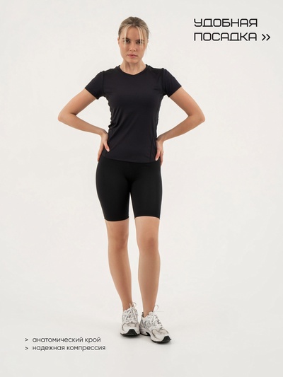Велосипедки женские Resport, размер 42 (XS), чёрные, базовые
