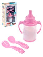 Аксессуары для пупса, набор 3 шт.: бутылочка, ложка, вилка - Фото 3