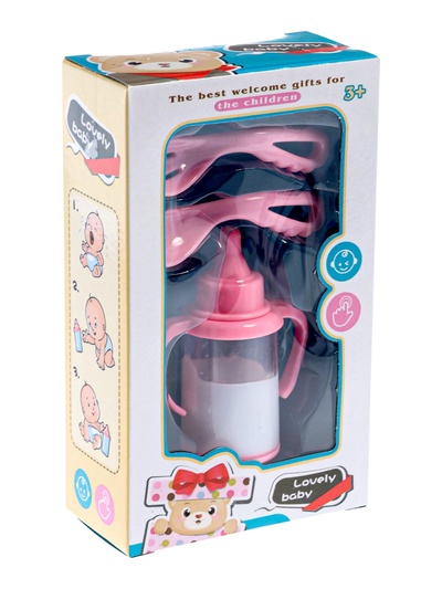 Набор аксессуаров для пупса: бутылочка, ложка, вилка