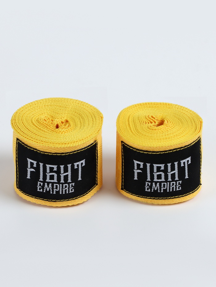 Бинты боксерские FIGHT EMPIRE, 3 метра (пара), цвет желтый - Фото 1