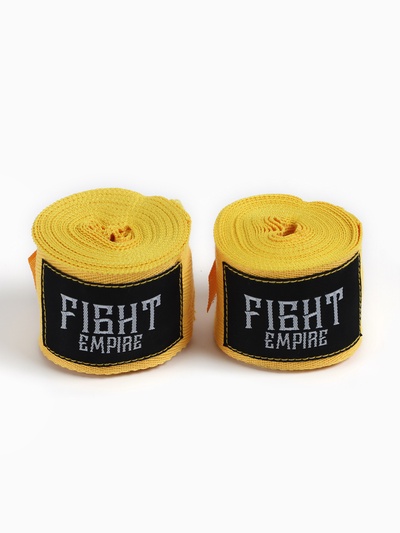 Бинты боксерские FIGHT EMPIRE, 4 метра (пара), цвет желтый