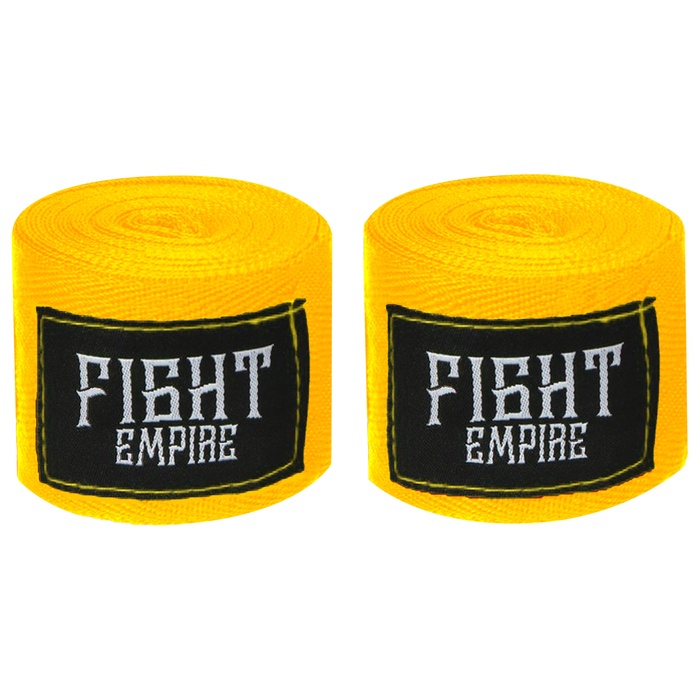 Бинты боксерские FIGHT EMPIRE, 5 метров (пара), цвет желтый - Фото 1