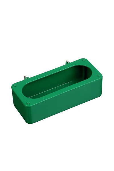 Навесная кормушка - поилка, 14.5×6×4 см, лотковая, пластик, Greengo