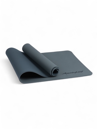 Коврик для фитнеса и йоги ONLYTOP, 183×61×0.8 см, графитовый