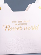 Сумка для цветов тиснение белая, «Самой прекрасной», влагостойкая, 23×15×9 см - Фото 3