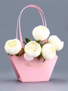 Сумка для цветов тиснение розовая, «Самой прекрасной», влагостойкая, 23×15×9 см - Фото 2