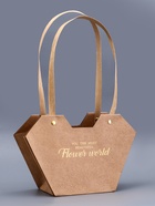 Сумка для цветов тиснение крафт, «Самой прекрасной», влагостойкая, 23×15×9 см - Фото 2