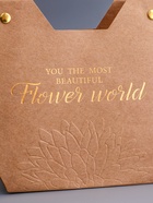 Сумка для цветов тиснение крафт, «Самой прекрасной», влагостойкая, 23×15×9 см - Фото 3