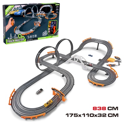 УЦЕНКА Автотрек «Турбо кросс», с 4 машинами работает от сети, длина трека 8.38 м