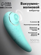 Вибратор вакуумно-волновой, 6 режимов, 13.4×5 см, IP65, ЗУ USB, бирюзовый 10553201 - фото 14547795