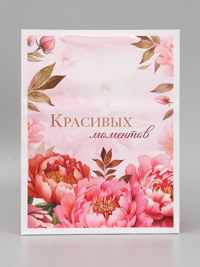 Пакет подарочный вертикальный «Красивых моментов», L  31 × 40 × 11,5 см