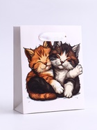 Пакет подарочный вертикальный «Обнимашки», S 12×15×5.5 см - Фото 1